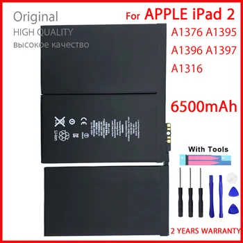 100% Valódi A1376 Akkumulátor iPad 2 A1395 A1396 A1397 A1316 6500mAh Csere Tablet Kiváló Minőségű, Új Elemeket Eszközök