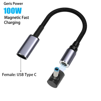 100W Mágneses USB-C Fejléc, hogy Dc-4.5x3.0 mm Gyors Töltés kábel Kábel Hp Dell Laptop Tápegység Adapter Csatlakozó Átalakító