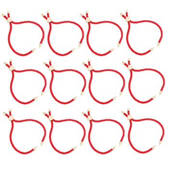 12db állítható Dia Kötél Karkötő, Hogy Arany-bevonatú Réz Réz Kézzel készített DIY Nagykereskedelmi Piros String Ékszerek Tartozék