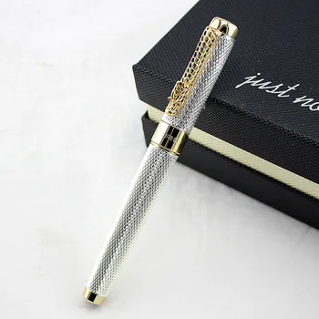 1db/sok JINHAO Roller Ball Pen 1200 Canetas Ezüst Toll Arany Klip Üzleti Ügyvezető Gyors Írás Toll Luxus Toll 14.*1.4 cm