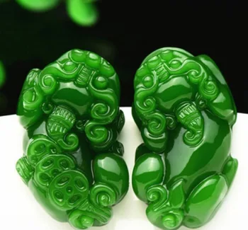 1db Természetes Zöld Jade Pénzt Pixiu Sárkány Medál Nyaklánc Ékszer, Divat Kiegészítők, Kézzel Faragott Szerencse Amulett Ingyenes kötél