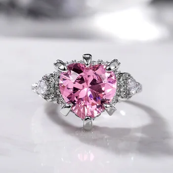 2022 Új Divat Rózsaszín Szív Divat Gyűrű a Nők Évforduló Ajándék Ékszer Nagykereskedelem R6450