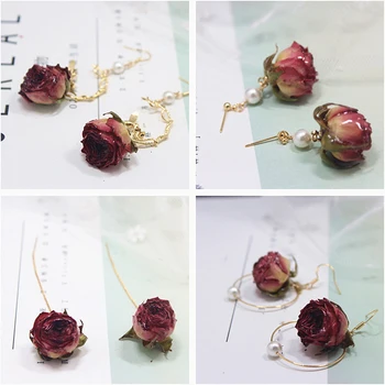 2x 2 cm 3D Rose Gyanta, Szárított Virág Varázsa DIY Ékszer Készítés Fityeg Gyöngyök