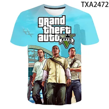 3D-s nyomtatási Grand Theft Auto Gta nyomtatott férfi póló nyári rövid ujjú alkalmi gyerek póló kerek nyakú top póló