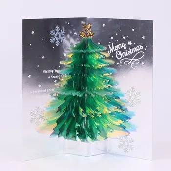 3D-s Ragyogó Bling karácsonyfa Pop Up Kártyák a Borítékot Áldás Üzenetet, Képeslapot a Karácsonyi újévi Ajándékok