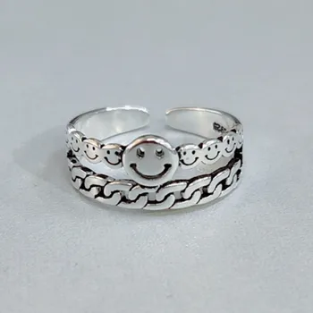 925 Sterling Ezüst Geometriai Szembe Állítható Gyűrű Finom Ékszerek A Nők Fél Személyiség, Kiegészítők, Divat Ujját Bague