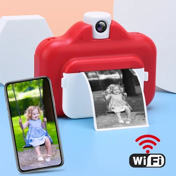 A gyerekek Kamera WIFI Azonnali Nyomtatás Kamera Termikus Nyomtató Vezeték nélküli WIFI, Telefon, Nyomtató 32 gb-os Kártya 1080P HD Gyermek Digitális Fényképezőgép Játék
