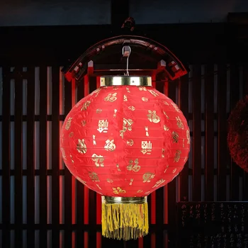 A hagyományos Kínai Stílusú Ruhával Lógó Lámpák Lámpa Vízálló Pub House Dekoratív Tábla Kézműves Kellékek Lámpa Tassel