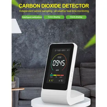 A szén-Dioxid-Érzékelő USB Levegő Páratartalom Hőmérséklet Monitorok Üvegházhatású Raktár CO2 Levegő Minőségének Gyors Mérés Riasztás Méter