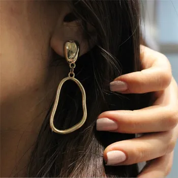 ALIUTOM Arany Fém Nyilatkozat Fülbevaló 2020 Nagy Geometriai Vintage Fülbevaló Női Lógó Karika Fülbevaló Csepp Earing Ékszerek