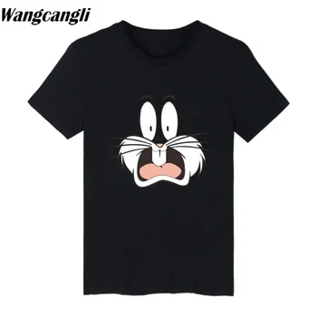 Anime Bugs Bunny nyomtatott póló férfi női nyári rövid ujjú pamut tshirt-póló, vicces harakuju póló márka ruha