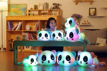 Aranyos 35cm Panda Villogó Párnák Játékok Színes Led Párna Izzó Panda Plüss Baba Világító Játékok, Születésnapi Ajándék Lányoknak, Gyerekeknek