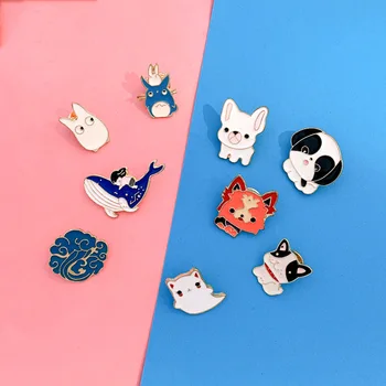 Bross Aranyos Japán Új Divatos Kutya Hold Clound Mini Kitűző Jelvény Női Anti-vakító fény Bross Hajtóka Tshirt Ruhák, Kiegészítők