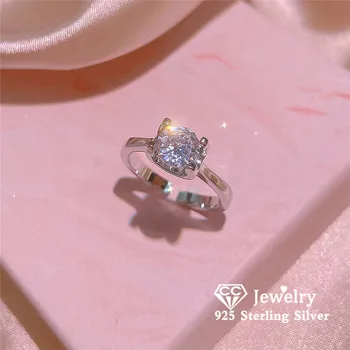 CC Klasszikus Gyűrűk Nők Állítható Nyílt 925 Sterling Ezüst Gyűrű Szett Esküvőre Eljegyzési Kiegészítők, Finom Ékszerek CC3238
