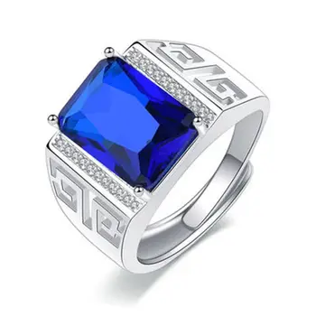 Divatos Akvamarin 925 Sterling Ezüst Gyűrű, Esküvői, Eljegyzési Gyűrűk, A Nők 925 Ezüst-Kék Zafír, A Természetes Luxus Ékszerek