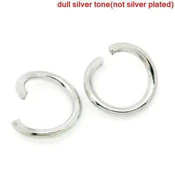 DoreenBeads Alufelni Nyitott Jump Gyűrű Kerek ezüst színű, 7mm( 2/8