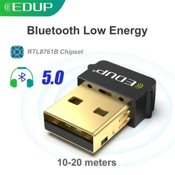EDUP Bluetooth5.0 USB, Vezeték nélküli Bluetooth Dongle Mini Hordozható Bluetooth Csatlakozó RTL Chipset Vevő Adó Számítógép