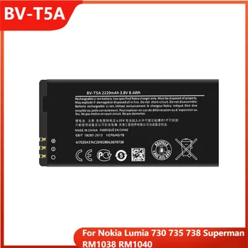 Eredeti BV-T5A Telefon Akkumulátor Nokia Lumia 730 735 738 Superman RM1038 RM1040 Csere Újratölthető Akkumulátor 2200mAh