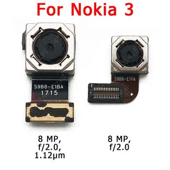 Eredeti Első, mind a Hátsó Hátsó Kamera A Nokia 3 Fő Hátsó Elülső Néző Kamera Modul Flex Kábel Csere Alkatrészek