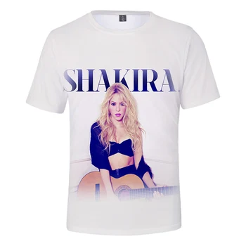 Forró Eladó Shakira 3D Nyomtatott pólók Női Férfi Divat Nyári Rövid Ujjú Hip-Hop póló, Alkalmi Streetwear Túlméretezett Póló