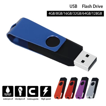Fém (10db felett ingyenes logo) USB 2.0 pendrive 128GB 64 GB, 32 gb-os pendrive Cle USB-Pen Drive 4gb 8gb 16GB USB Stick menory