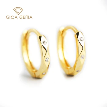 GICA GEMA Geometriai Gyémánt Fülbevalót A Nők Igazi 925 Sterling Ezüst Egyedi Design, Divat Évforduló Eljegyzési Ékszert