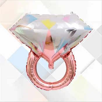 Gyémánt Gyűrű Alumínium Ballon én Valentin Napi Esküvő Dekoráció Children 's Születésnapi Party Kellékek