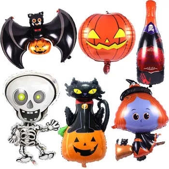 Halloween Pumpkin Dekoráció Szellem Ballon Pók, Denevér Fólia Léggömb Halloween Felfújható gyerek Játékok, labdák Horror Halloween Globos
