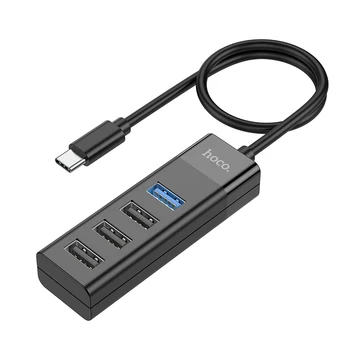 HOCO USB-C Hub 4 Port USB 3.0-Micro USB-Kábel Nagy Sebességű Mini Hub, Csatlakozó Minta Elosztó Kábel usb OTG Adapter iMac SZÁMÍTÓGÉP