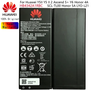 Hua Wei 100% Orginal HB4342A1RBC 2200mAh Akkumulátorral A Huawei Honor 4A Megtiszteltetés, 5A LYO-L21 Y5II Y5 Ii. Ascend 5 + Y6 SCL-TL00 CUN-U29