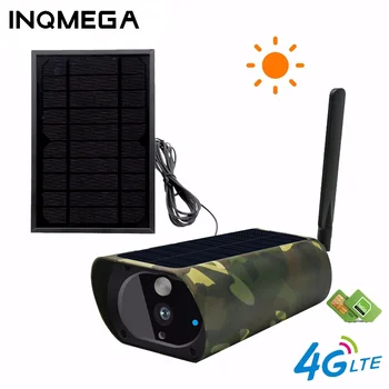 INQMEGA IP Kamera Wifi Akkumulátor 4G SIM-Kártya Szabadtéri Camouflag Vadászat Biztonsági Kamera 1080P Napenergia Vezeték nélküli Kamera