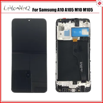 Keret LCD Samsung Galaxy A10 A105 LCD M10 M105 Kijelző érintőképernyő Digitalizáló Közgyűlés