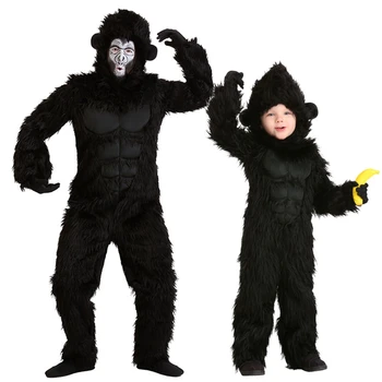 King Kong Cosplay ruha, a Felnőtt Gyerekek Plüss Szőrös Kabala Anime Halloween Velencei Karnevál Ruha Ruha Fursuit orángután, Gorilla