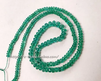 laza gyöngyök zöld drágakő AA Smaragd roundelle sima 3-5mm DIY ékszer készítés FPPJ nagykereskedelmi gyöngyök természet 40cm