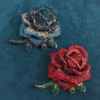 Muylinda Ékszerek Strasszos Nagy Vörös Rózsa Bross a Nők Romantikus Kék Rózsa Virág Kitűző Bross Ékszerek Luxus