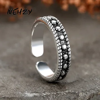NEHZY 925 sterling ezüst gyűrű divat nő ékszerek retro egyszerű Thai ezüst állítható eredeti dot forró eladó új gyűrű
