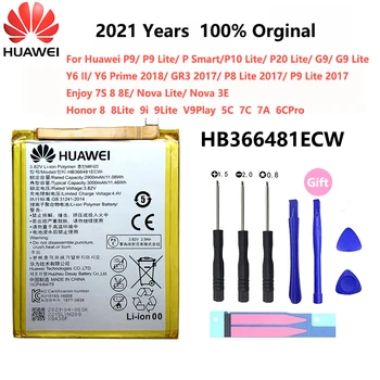 Orginal Huawei P9 P10 Lite Becsület 8 9 Lite 9i 5C 7C 7A Élvezze a 7-ES 8 8E Nova Lite 3E HB366481ECW 3000mAh Telefon Csere Akkumulátor