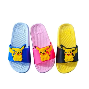 Pokemon Pikachu Gyerekek Papucs Anime Rajzfilm Aranyos Vízálló, csúszásmentes Haza Cipő PVC Műanyag Fiúk, Lányok Strand Cipő