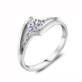 Pénzt veszít promóció nagykereskedelmi fényes cirkónia 925 Sterling ezüst női'wedding gyűrűk, ékszerek, ajándék