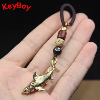 Réz Medál Kocsi Kulcsot, Lánc, Gyűrű Cápa Állat Figurákat Kézzel Készített Zsinór Kulcstartó Lóg Ékszerek Férfiak Nők Keyrings Gyermek Ajándékok