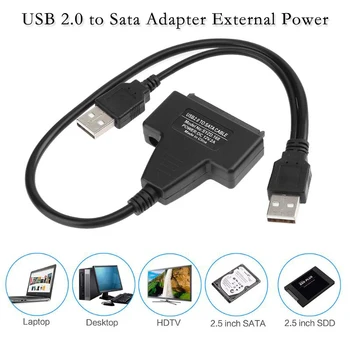 SATA Merevlemez-Meghajtó Átalakító Kábel USB 2.0 Sata Adapter Külső Hatalom 2,5/3,5 hüvelykes SATA Merevlemez-Meghajtó Átalakító Kábel
