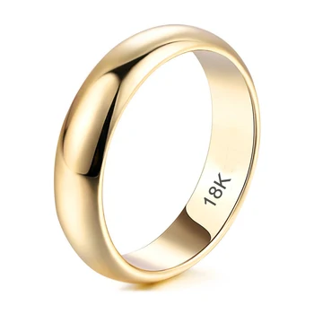 Soha nem Fakul Eredeti Tömör Rozsdamentes Acél Gyűrű Sima 18K Arany Fényes Gyűrű A Nők, mind a Férfiak Egyszerű, Pár Esküvői Zenekarok R050J