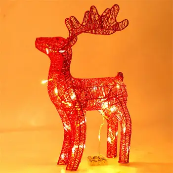Szarvas LED String Fény 40cm elemes Rénszarvas Beltéri Dekoráció Otthon Karácsonyi String Lámpák Kültéri Xmas Fél