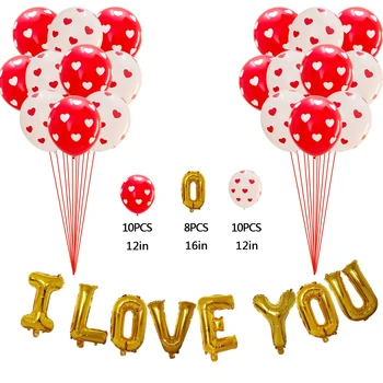 Szeretlek Betű Fólia Lufi, Piros Szív Globos Lufi Készlet Készlet Valentin Napi Ajándékok Boldog Házassági Évfordulót Dekoráció