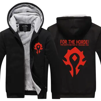 Szövetség Horda Téli Meleg Kabát A Férfiak A World Of Warcraft Gyapjú Férfi Kapucnis Pulcsit Játék, A Dota 2 Férfi Sűrűsödik Cipzár Kabátok