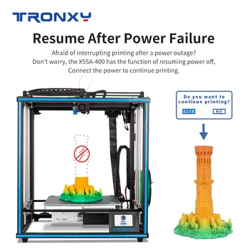 Tronxy X5SA-400 Magas Minőségű 3D-s Nyomtató DIY Készletek a Folytatás áramkimaradás Nyomtatási Funkciók Mérete 400*400*400 mm Fűtött Ágy