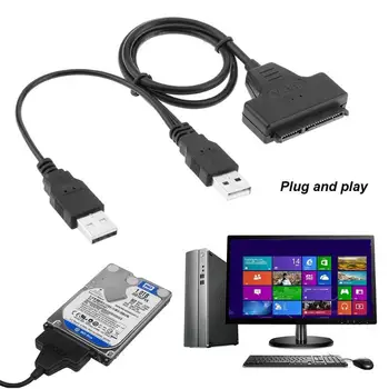 USB 2.0 SATA 7+15Pin Kábel Adapter Átalakító Kábel, 2,5 hüvelykes HDD Laptop, Notebook Merevlemez-Meghajtó