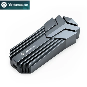 Yottamaster MS4 M. 2 NVMe SSD ház hűtőventilátor Alumínium Játék 4 TB USB3.2 GEN2X2 20Gbps Külső M. 2 NVMe Adapter