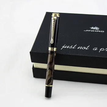 Írószer Promóció Jinhao 500 Luxus Fekete-Arany Klip Fountain Pen 0.5 mm, Fém, Tinta, Toll tanszerek irodaszerek