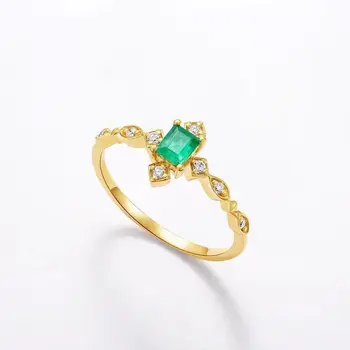 Új, eredeti, természetes geometriai gyémánt nyitó állítható gyűrű, világos luxus, gyönyörű igézet női ezüst ékszer